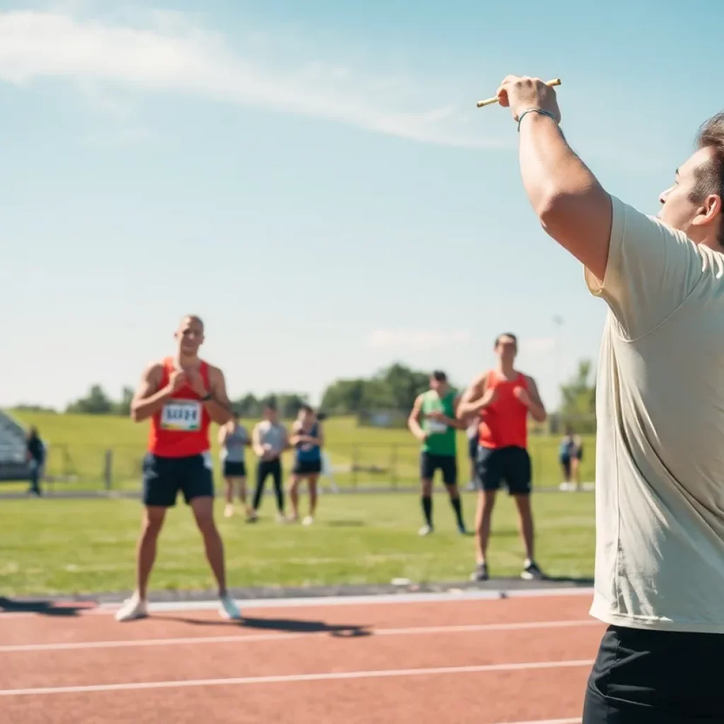 Athletes competing under new javelin regulations in track and field