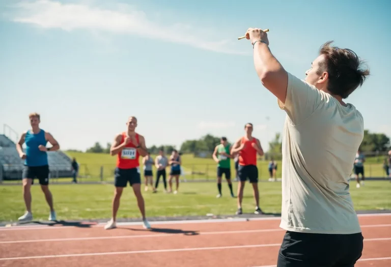 Athletes competing under new javelin regulations in track and field