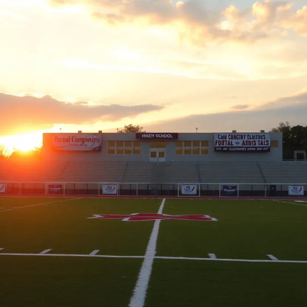 Football field honoring John Colosimo's coaching legacy