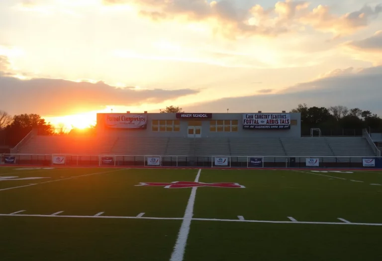 Football field honoring John Colosimo's coaching legacy
