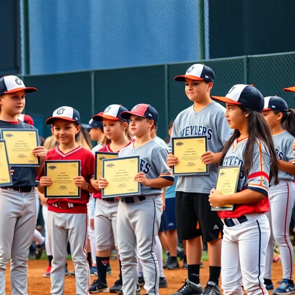 Young athletes celebrating at the 2025 Johnny Bench Awards