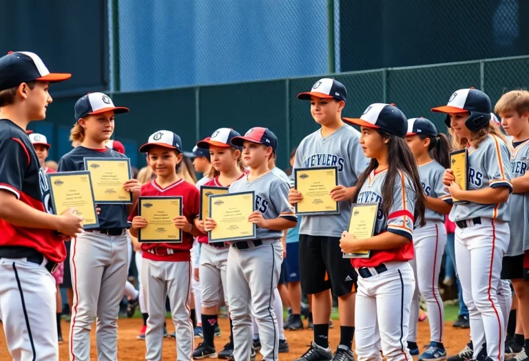 Young athletes celebrating at the 2025 Johnny Bench Awards