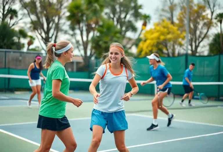 Young tennis players competing at a national tournament