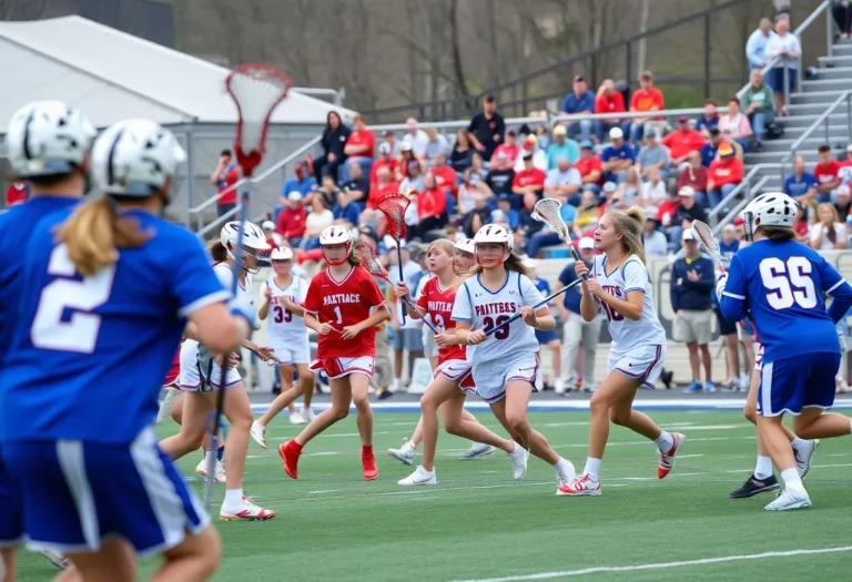 Young lacrosse players celebrating their achievements on the field
