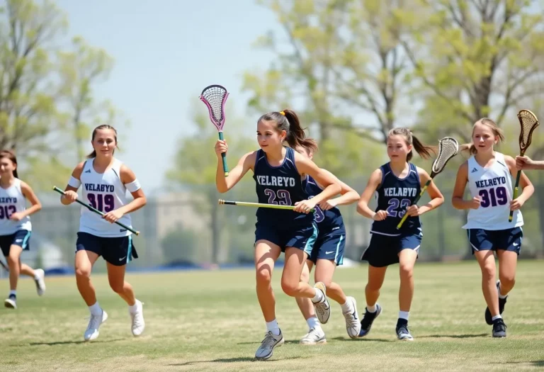 Girls Lacrosse Players Competing