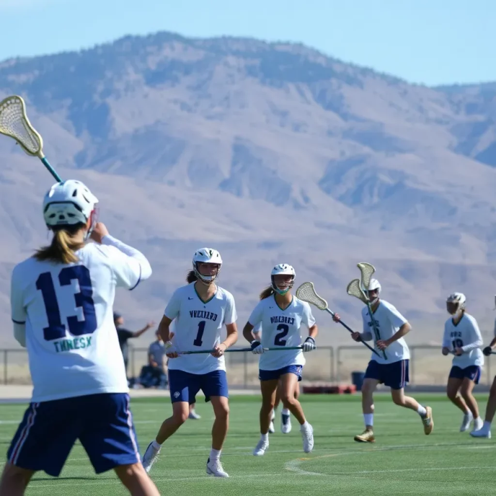Lacrosse players competing in a game in Northern Nevada