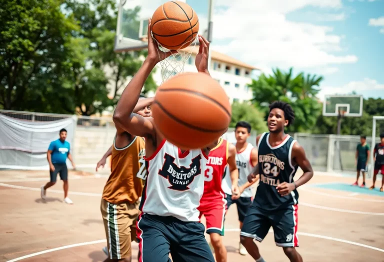 Lamar University basketball players in action during a game