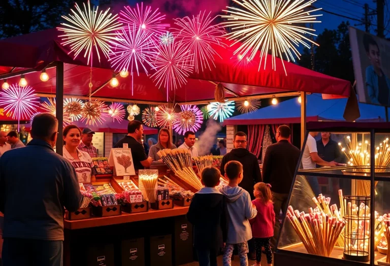 Firework sales tent for Lincoln Northwest High School soccer team fundraiser