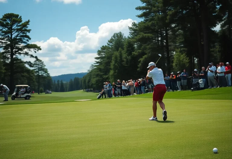 Golfer celebrating victory on the course