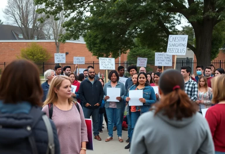 Community members outside Cabrillo High School concerned about safety