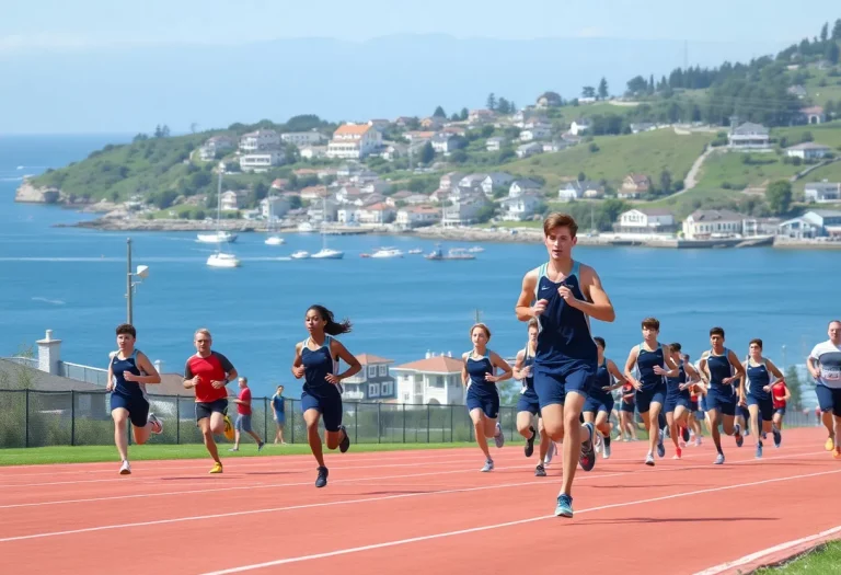 Runners competing at Malibu High School track event