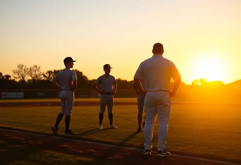 A baseball field at sunset symbolizing youth sports dedication