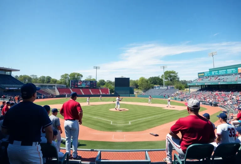 High school baseball players practicing on the field