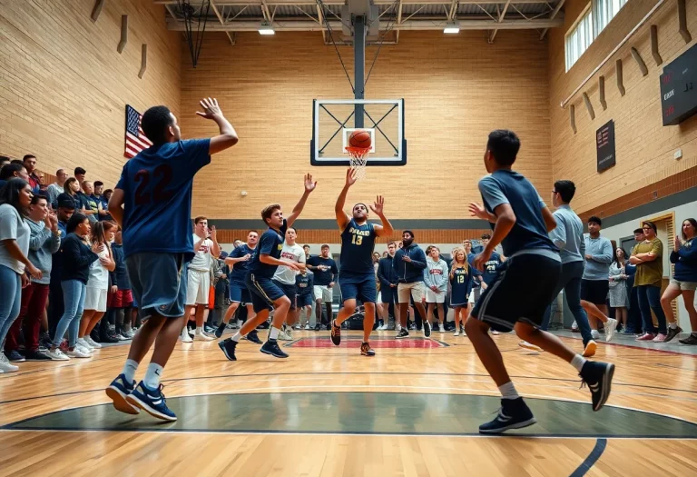 Martinsville basketball players in action on the court