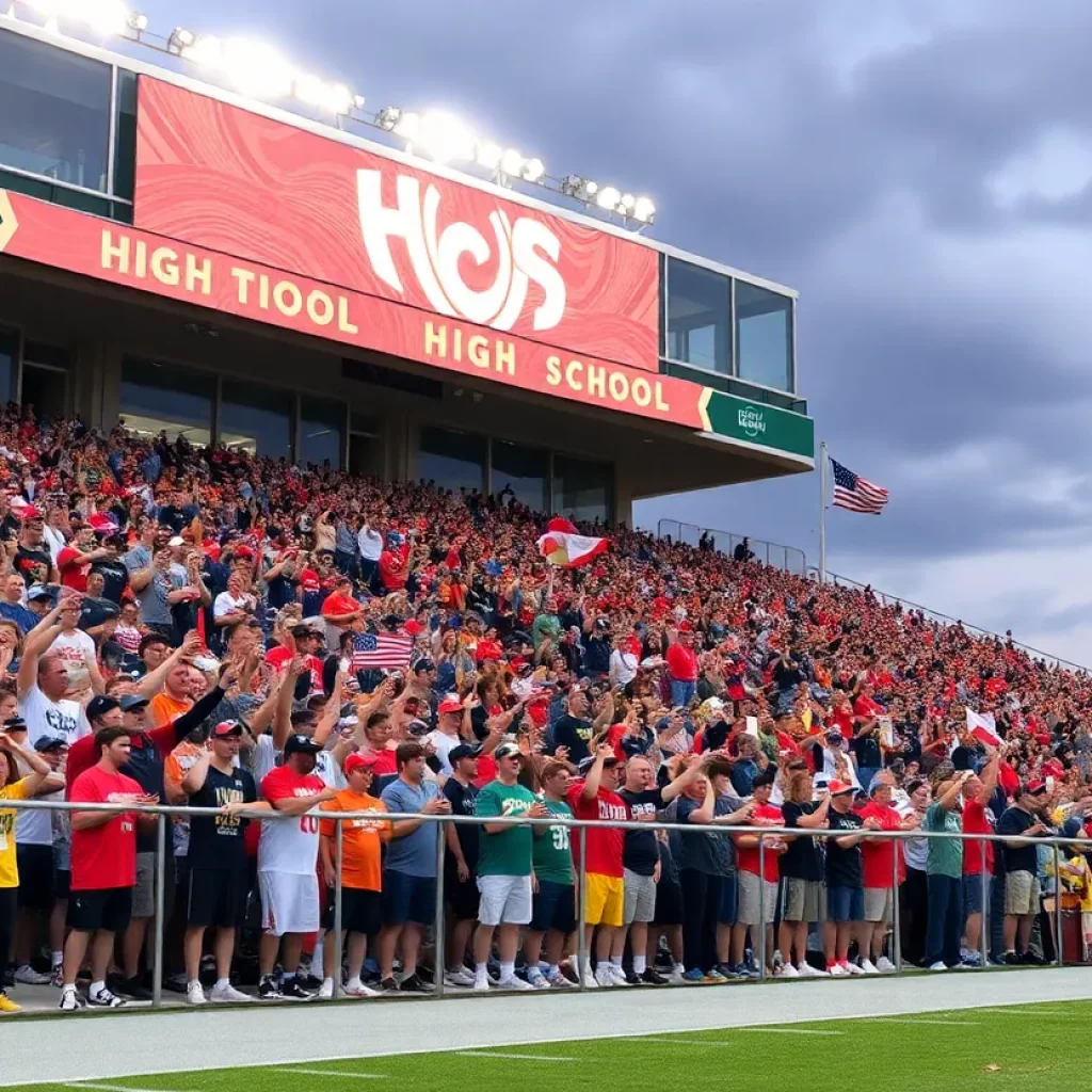 Massillon Tigers Football fans cheering in the stadium