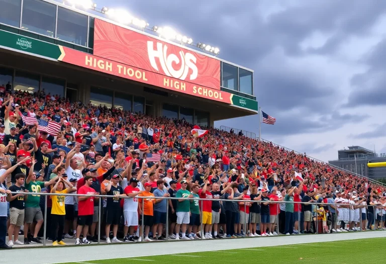 Massillon Tigers Football fans cheering in the stadium