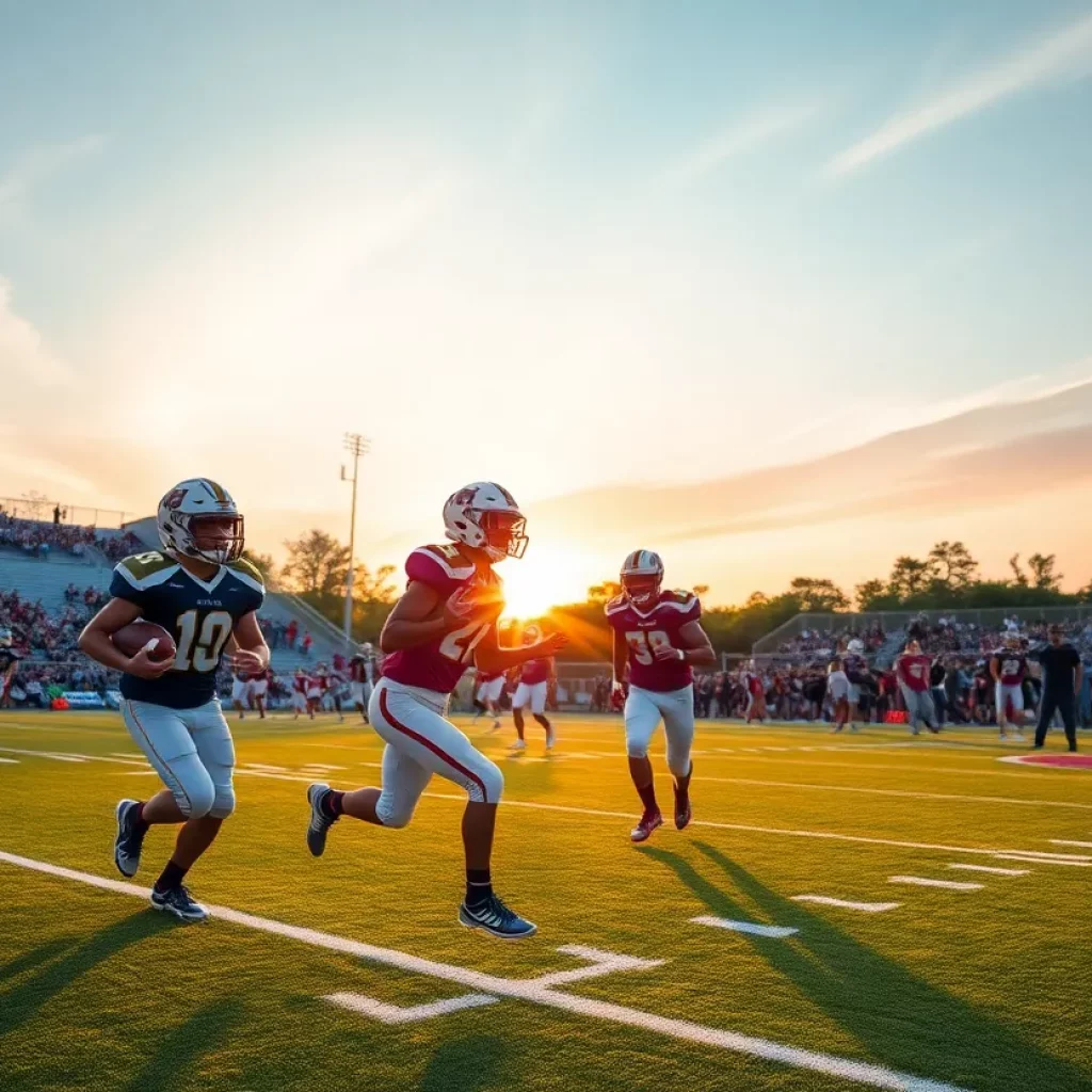 Mater Dei Monarchs football team in action on the field