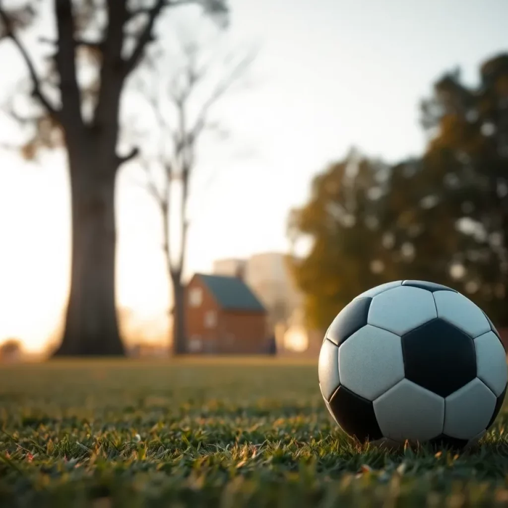 A soccer field in mourning for a young player.