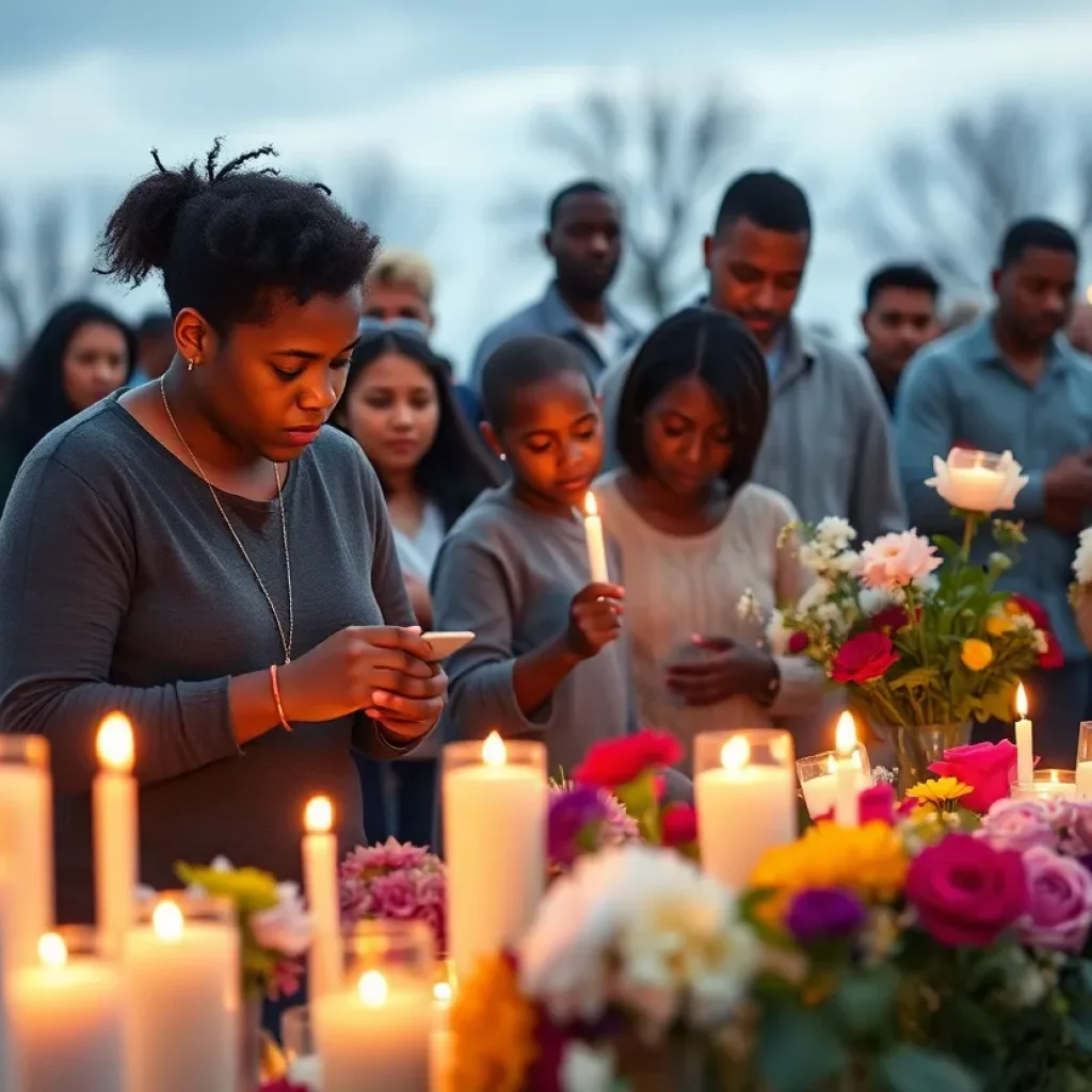 Community memorial for young football player in Memphis
