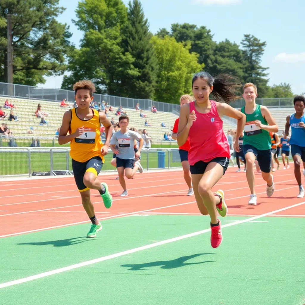 High school track and field athletes competing in Miami