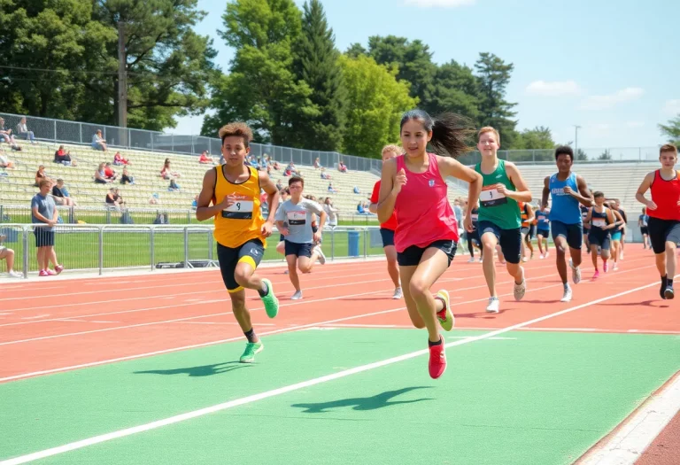 High school track and field athletes competing in Miami