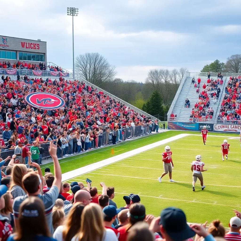 Fans cheering for high school football players in Mississippi