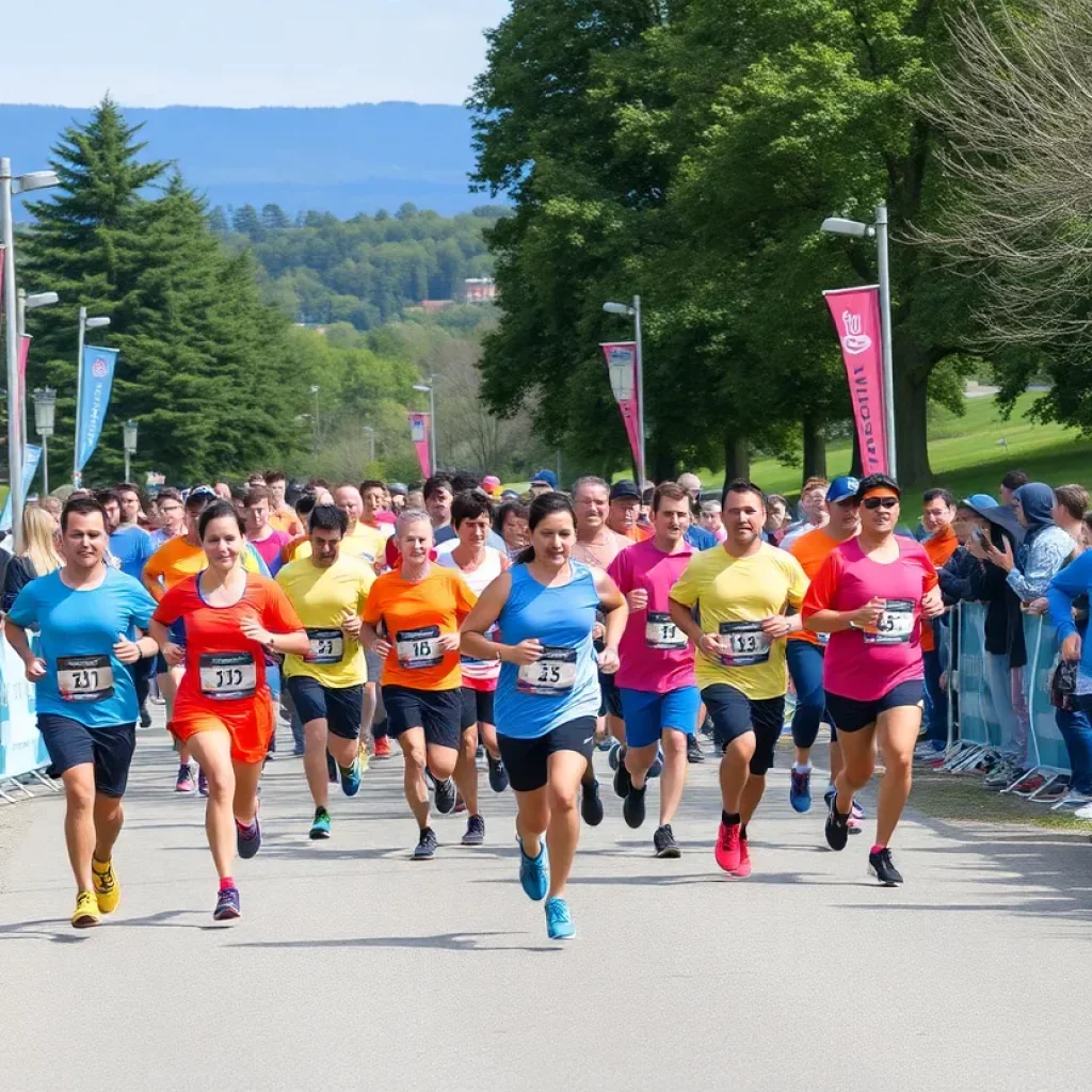 Runners engaging in the Mud Mountain 5K race