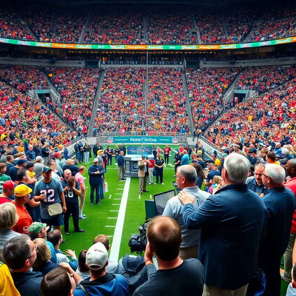 Football fans and scouts at the 2026 NFL Draft