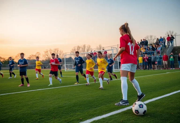 Young athletes practicing on a soccer field in North Carolina.