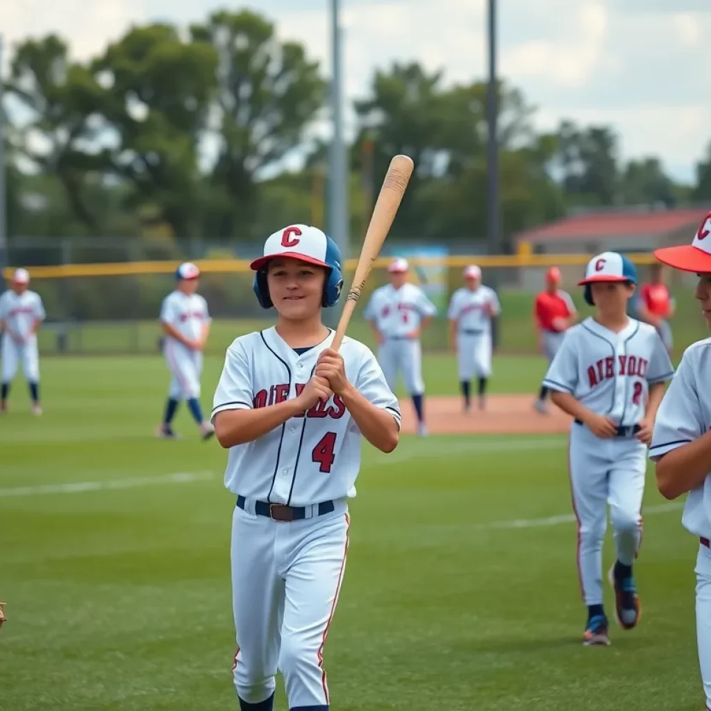 Young baseball players practicing in anticipation of a draft