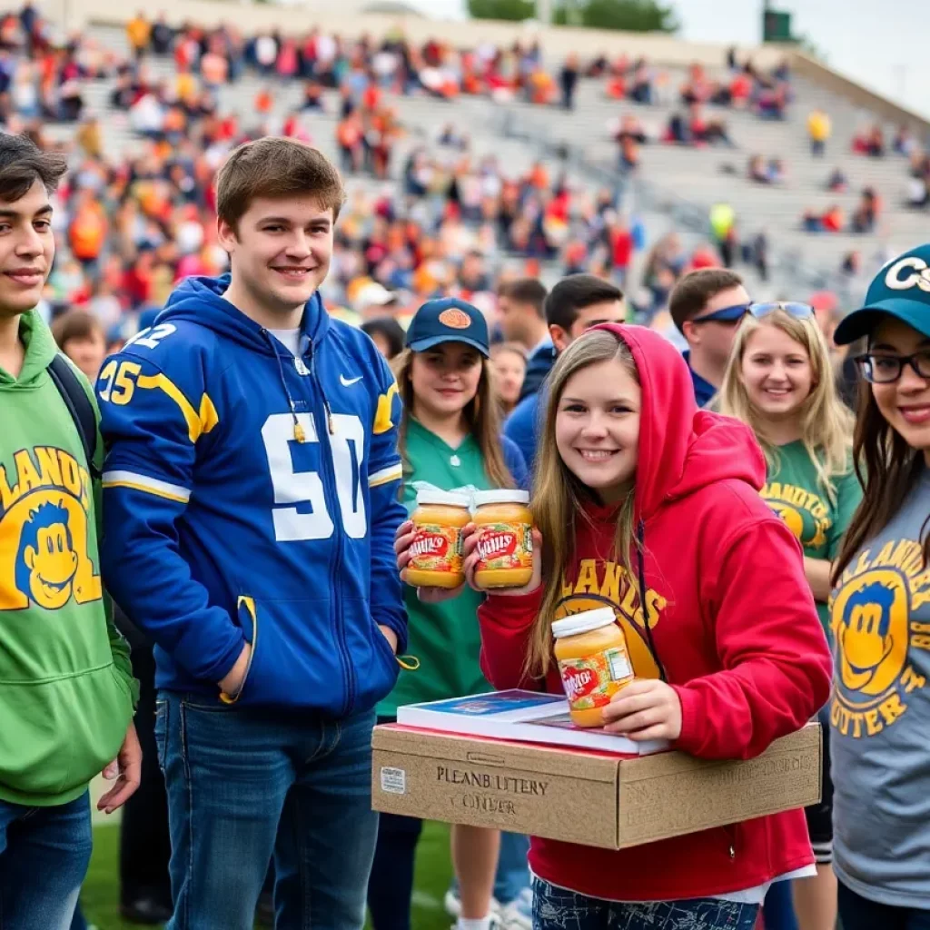 Community members participating in the Peanut Butter Bowl