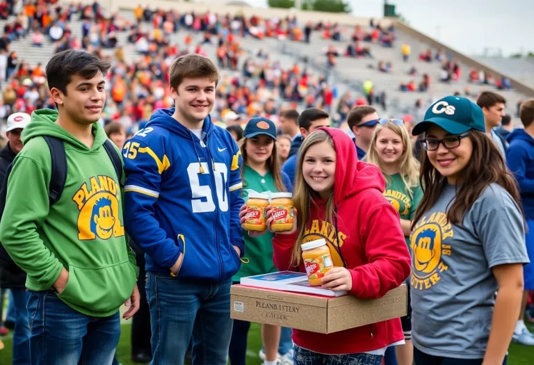 Community members participating in the Peanut Butter Bowl