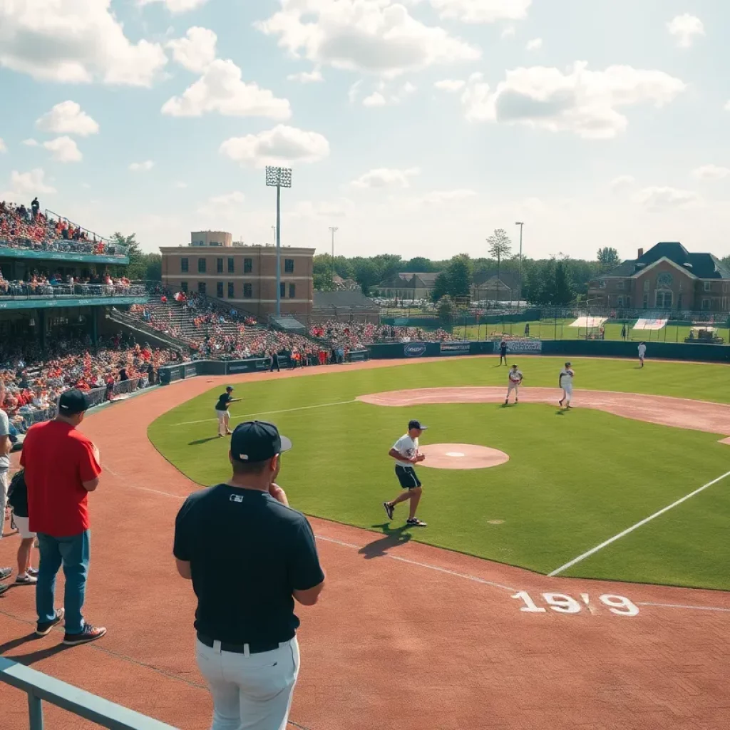 Petal High School baseball team practicing under the sun