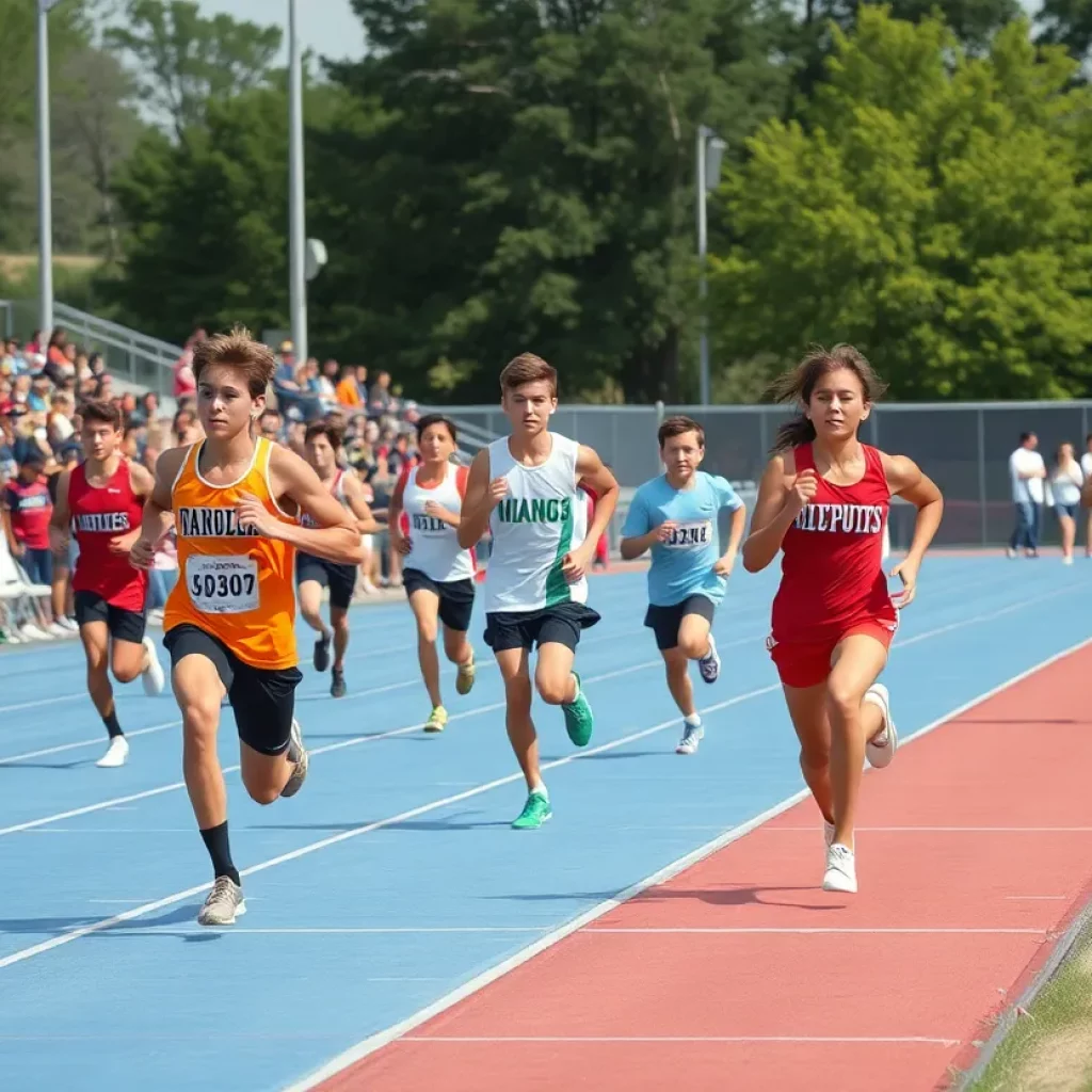 Petoskey High School athletes competing in track and field