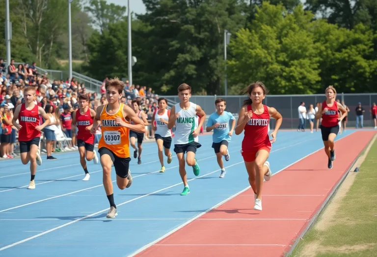Petoskey High School athletes competing in track and field