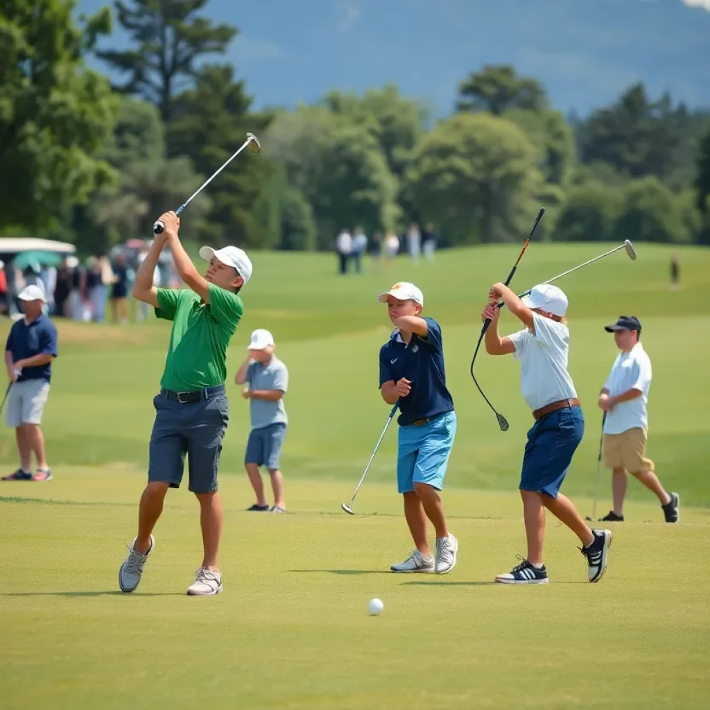 Junior golfers competing in the PGA High School Golf Championship