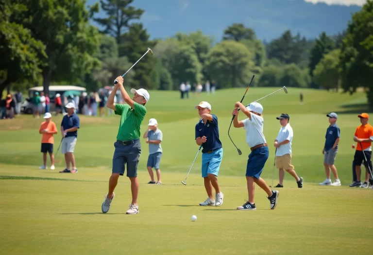Junior golfers competing in the PGA High School Golf Championship