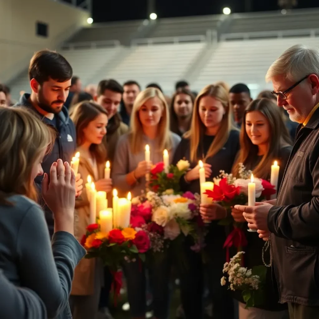 Community gathering in memory of coach Williford