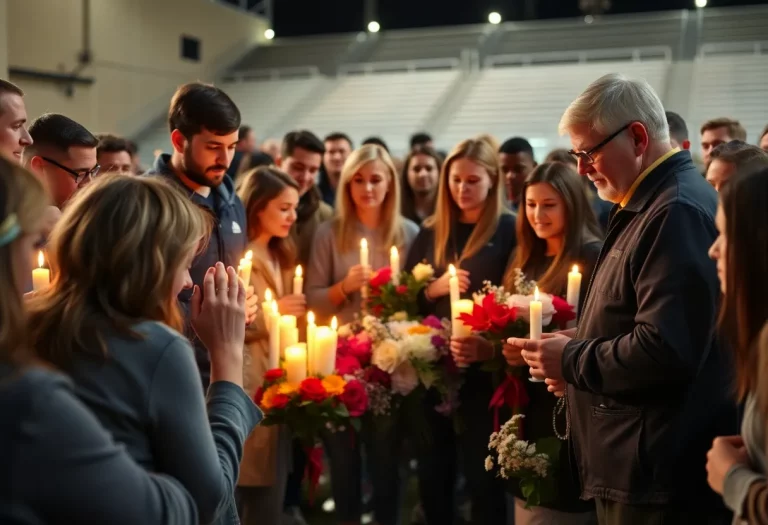 Community gathering in memory of coach Williford