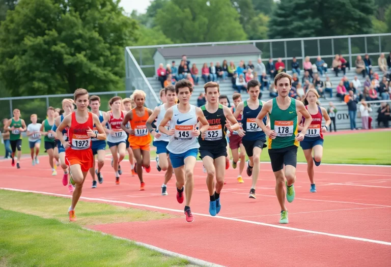 Runners participating in a cross country race at Princeton High School