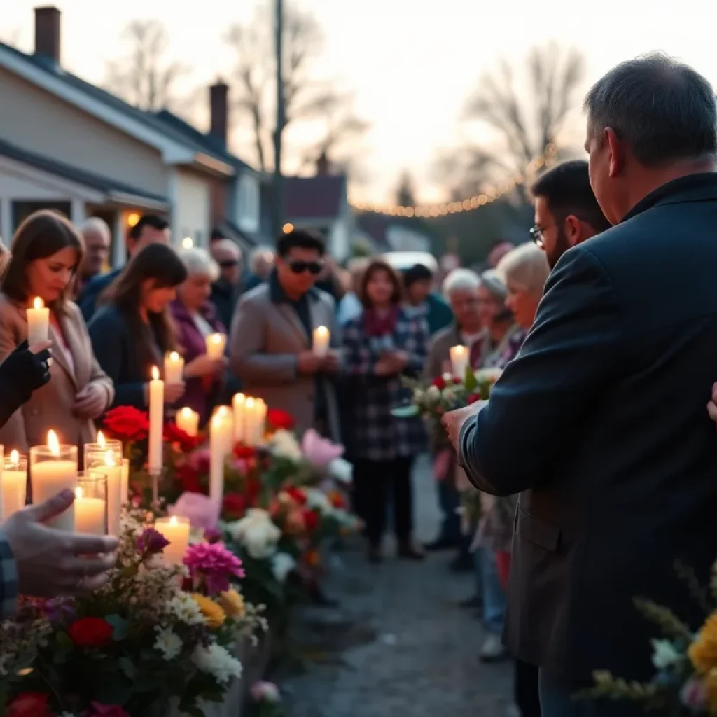 Community memorial for a young graduate