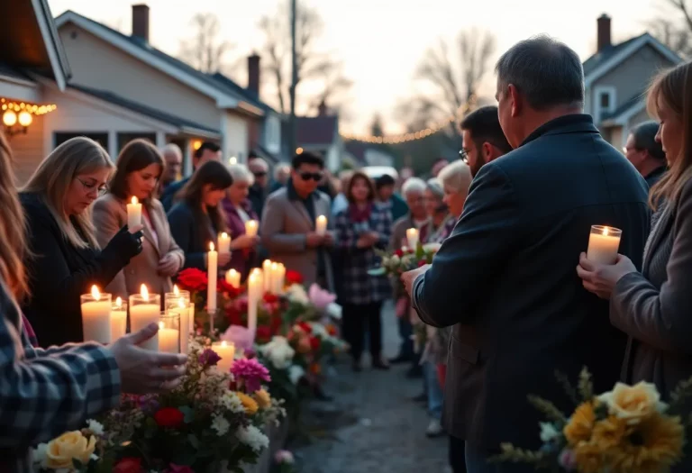 Community memorial for a young graduate