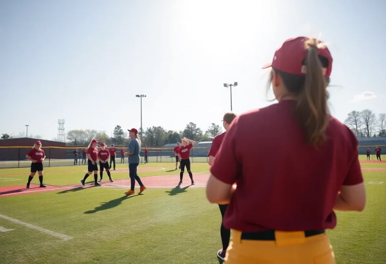 Practice session of the Rock Springs Lady Tigers softball team