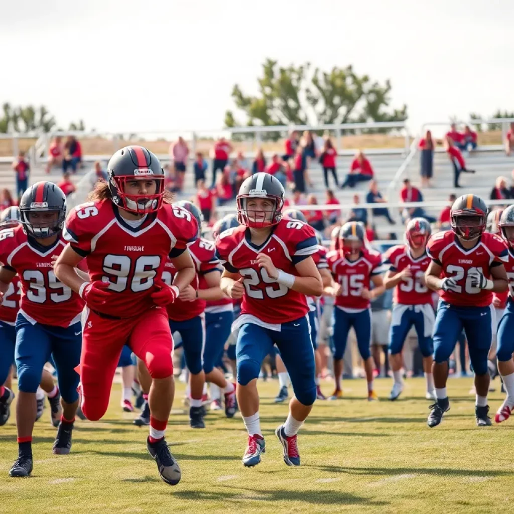 High school football players in action at a Salem-Keizer game.