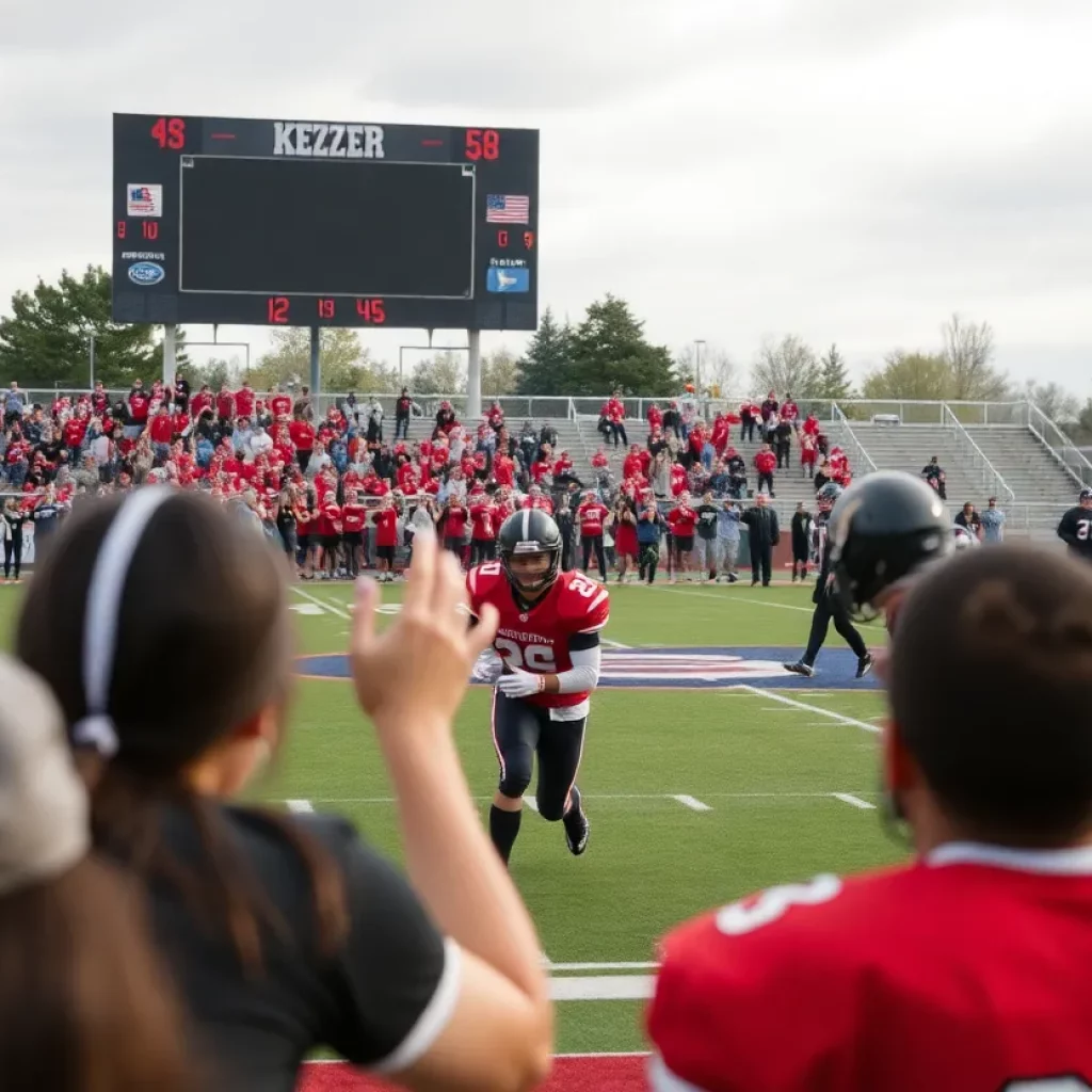 Salem-Keizer students cheering at a high school football game.