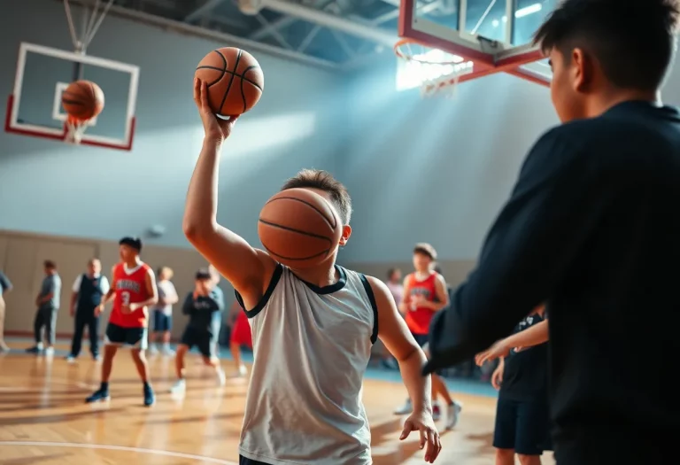 Exciting basketball moment representing youth sports endorsements