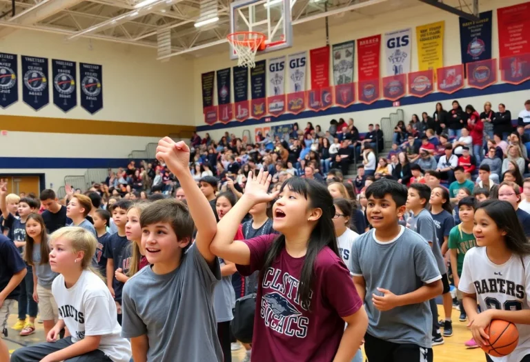 Students engaged in basketball at Stow-Munroe Falls High School