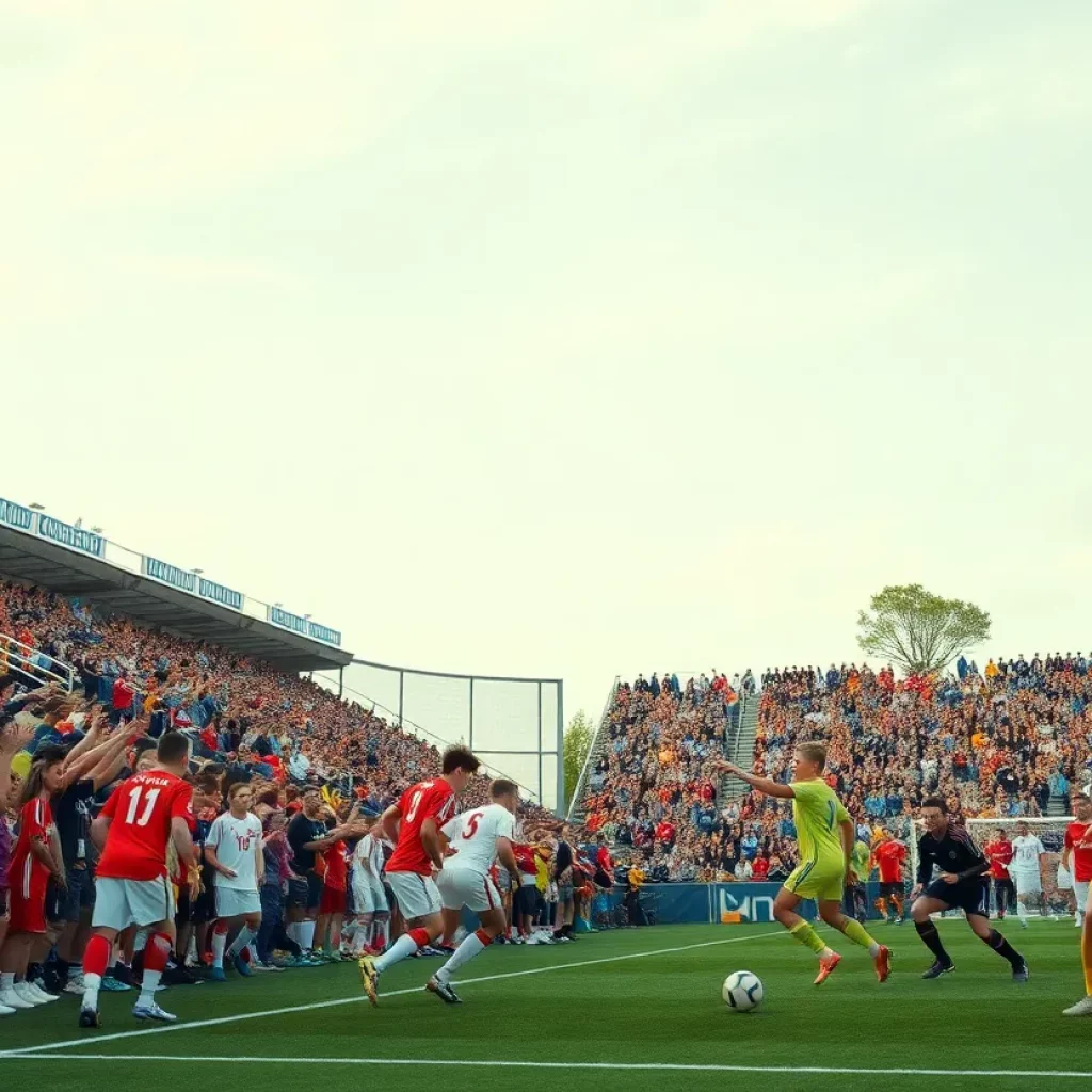 Soccer players from Sycamore and DeKalb in action during a match