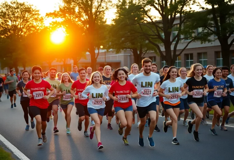 Participants running in the Tiger Alumni Community 3K Race