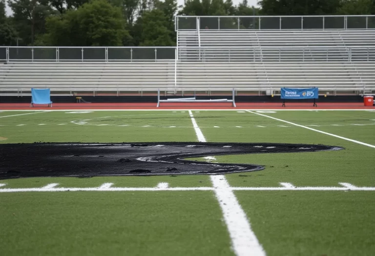 Damage to Timpanogos High School football field due to vandalism